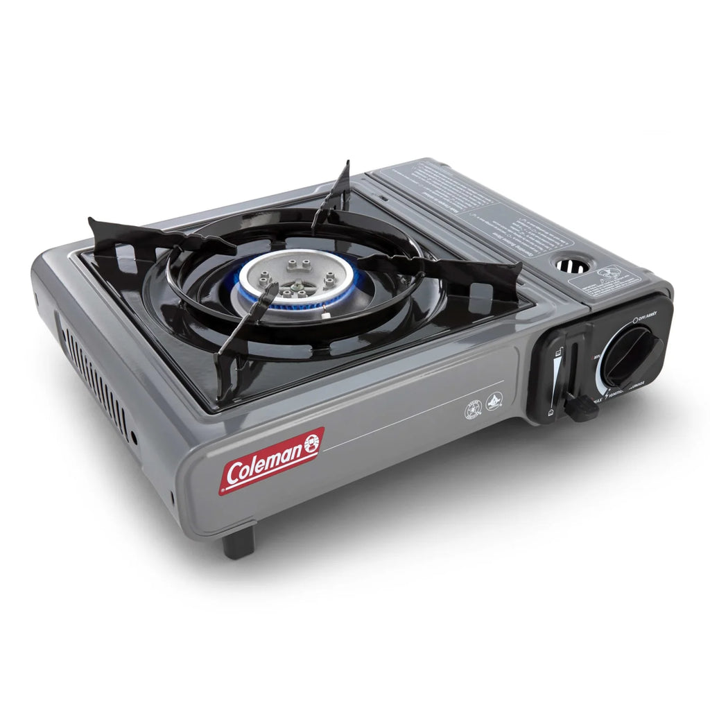 Tabletop Portable Butane Gas Camping Stove, 1 Burner, Gray
