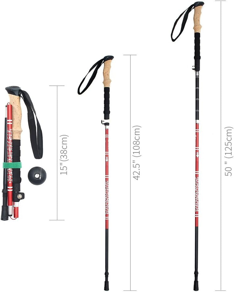 Ultralight 7050 Aluminum Alloy Collapsible Trekking Pole for Hiking, Camping, and Backpacking