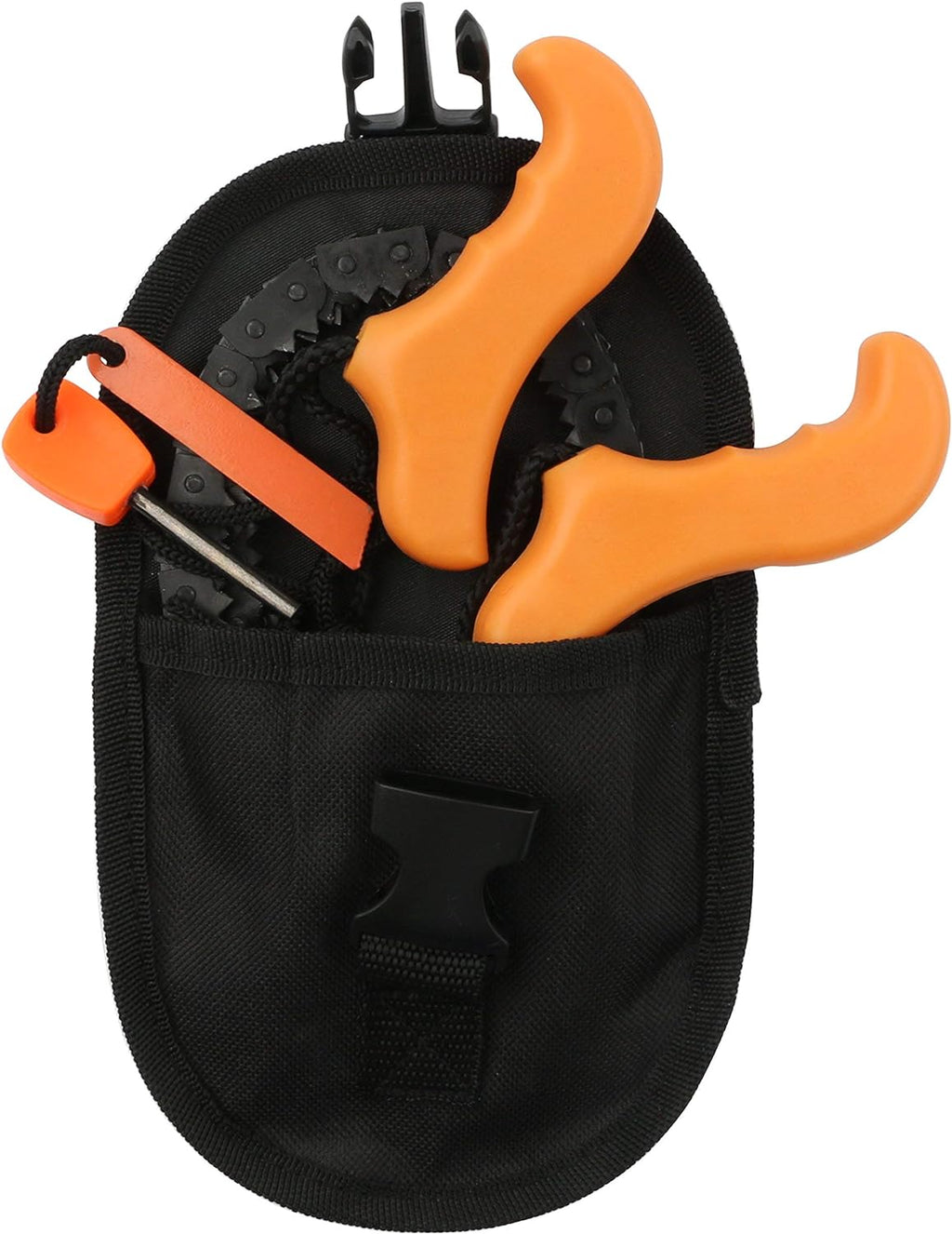 Survival Chainsaw Pocket Hand Saw 29-Inch with Strong Sharp Teeth for Camping Hiking Hunting Gardening and Outdoor Emergency Includes Fire Starter and Carrying Pouch