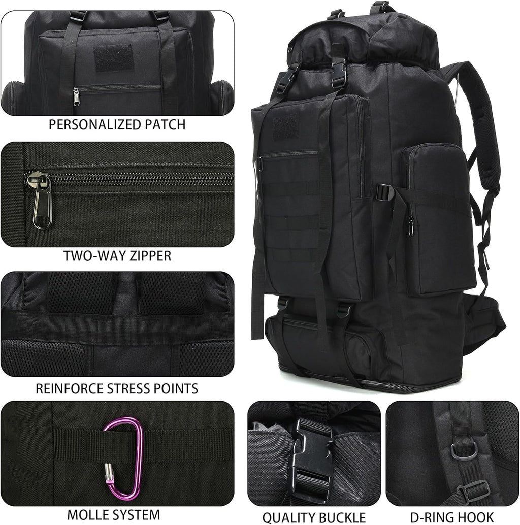 Hiking Backpack for Men 70L/100L Camping Backpack Military Rucksack Molle 3 Days Assault Pack for Climbing | Camping Backpack, 3 Days Assault Pack, for Climbing
