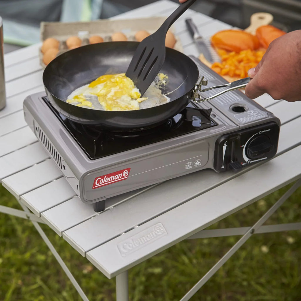 Tabletop Portable Butane Gas Camping Stove, 1 Burner, Gray
