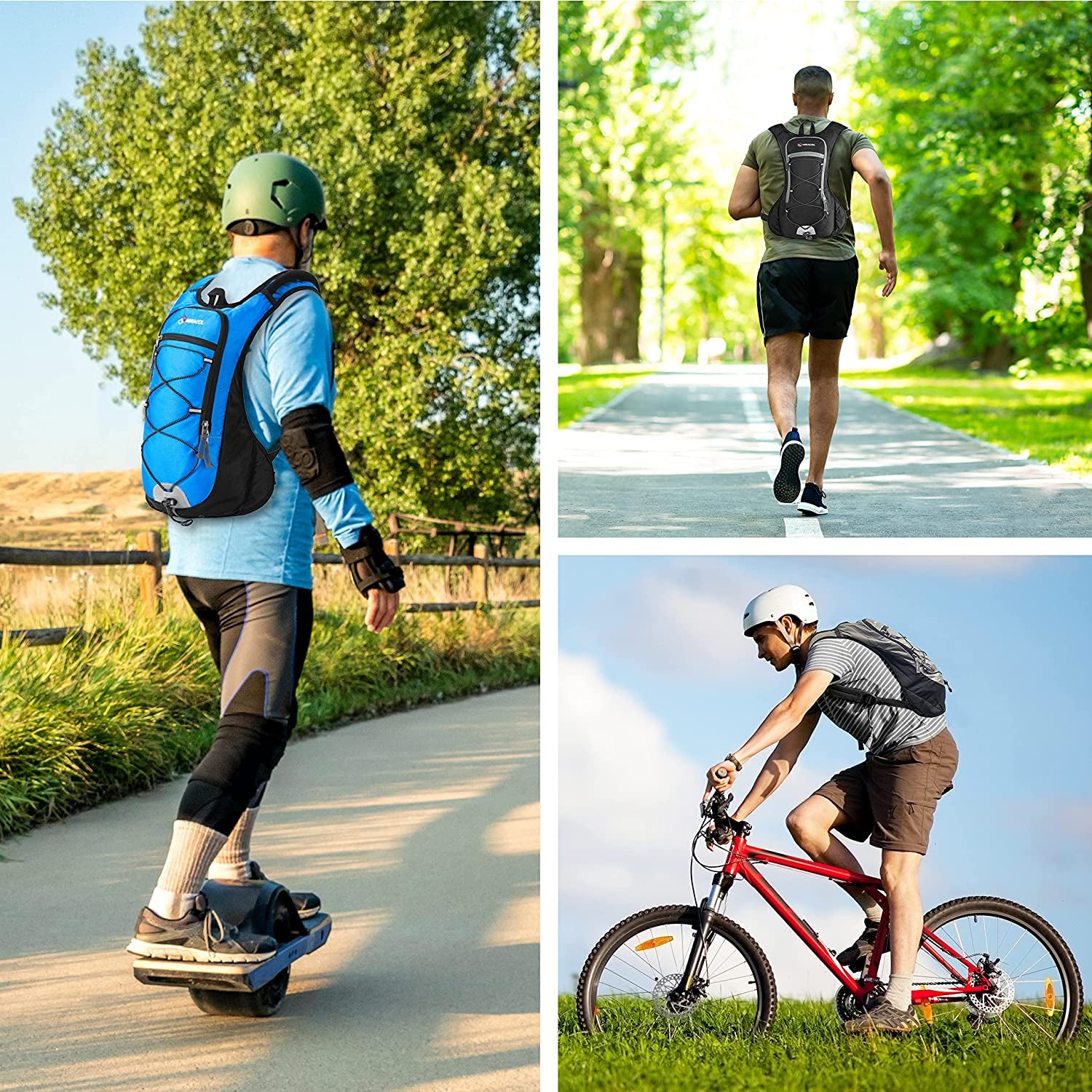 Hydration Pack Water Backpack - 2L Water Bladder - For Running Biking Cycling Hiking 