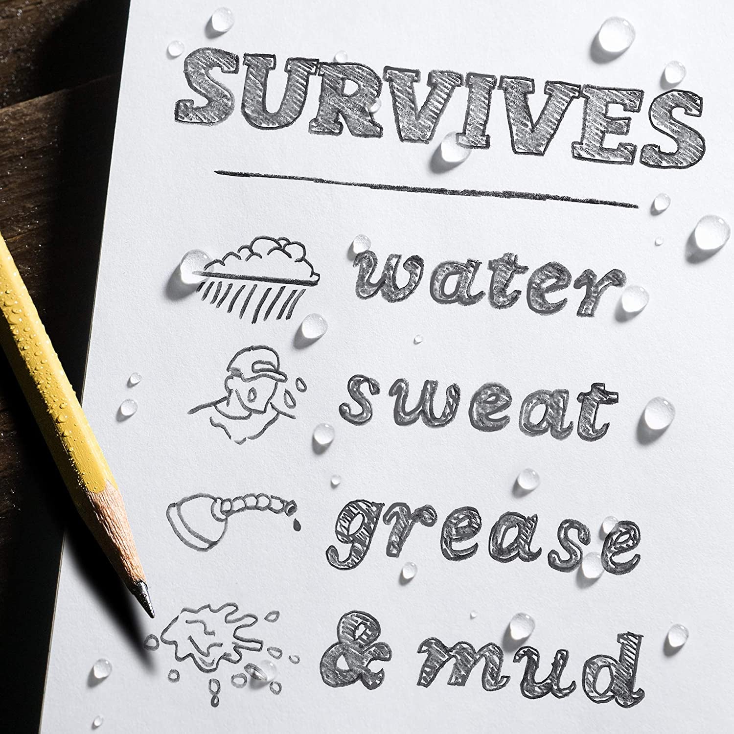 Weatherproof Side Spiral Notebook, 4.625" X 7", Yellow Cover, 3 Pack (No. 373L3)